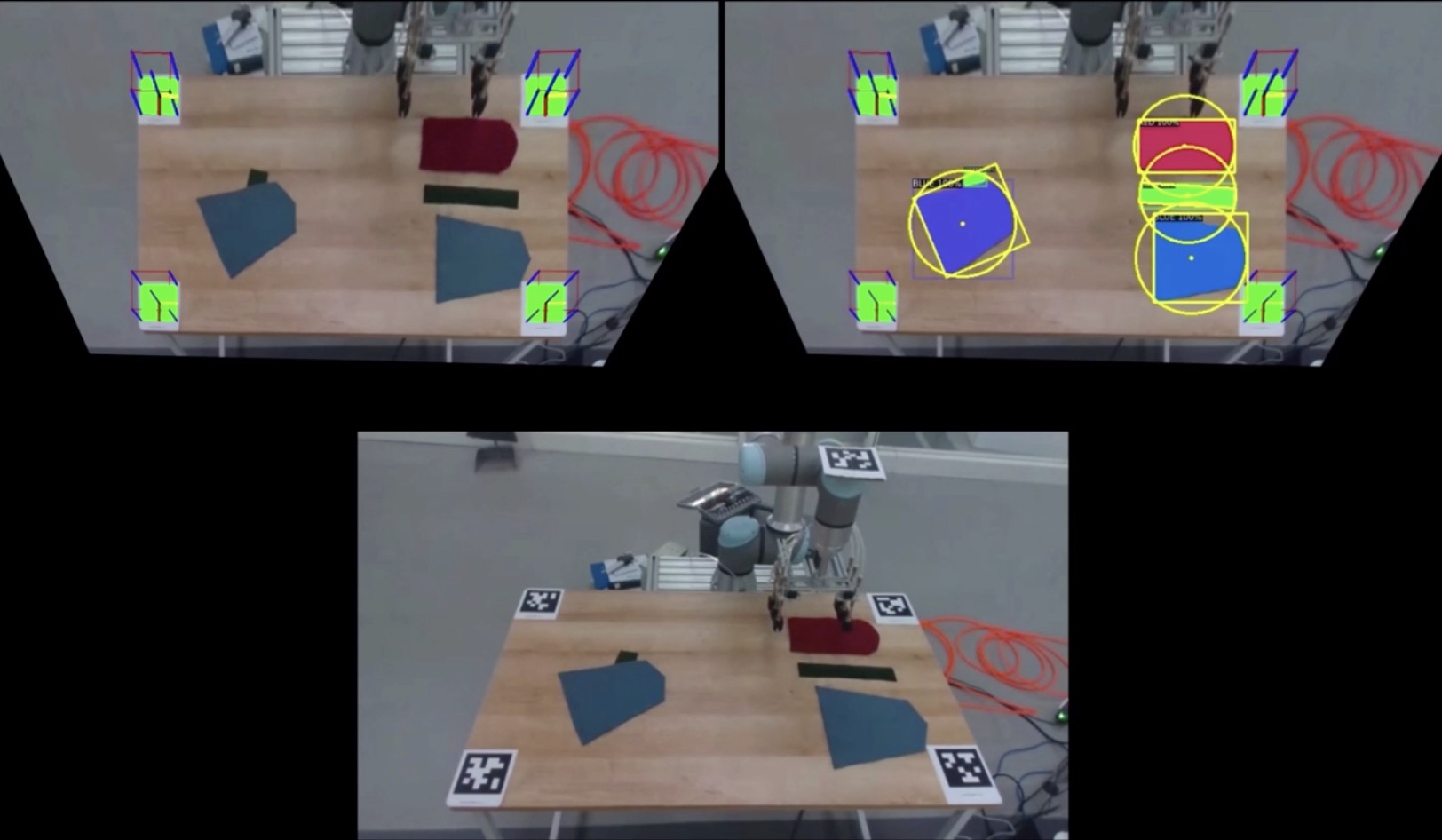 Cloth stacking in a human-machine collaborative environment
